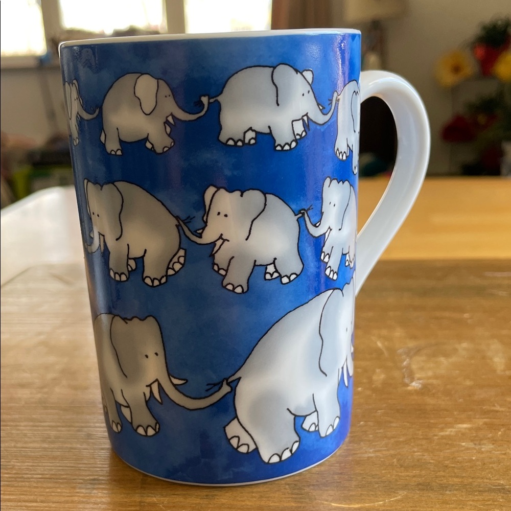 Blue Elephant Pattern Ceramic Mug - Brand Unspecified - Picture 6 of 9